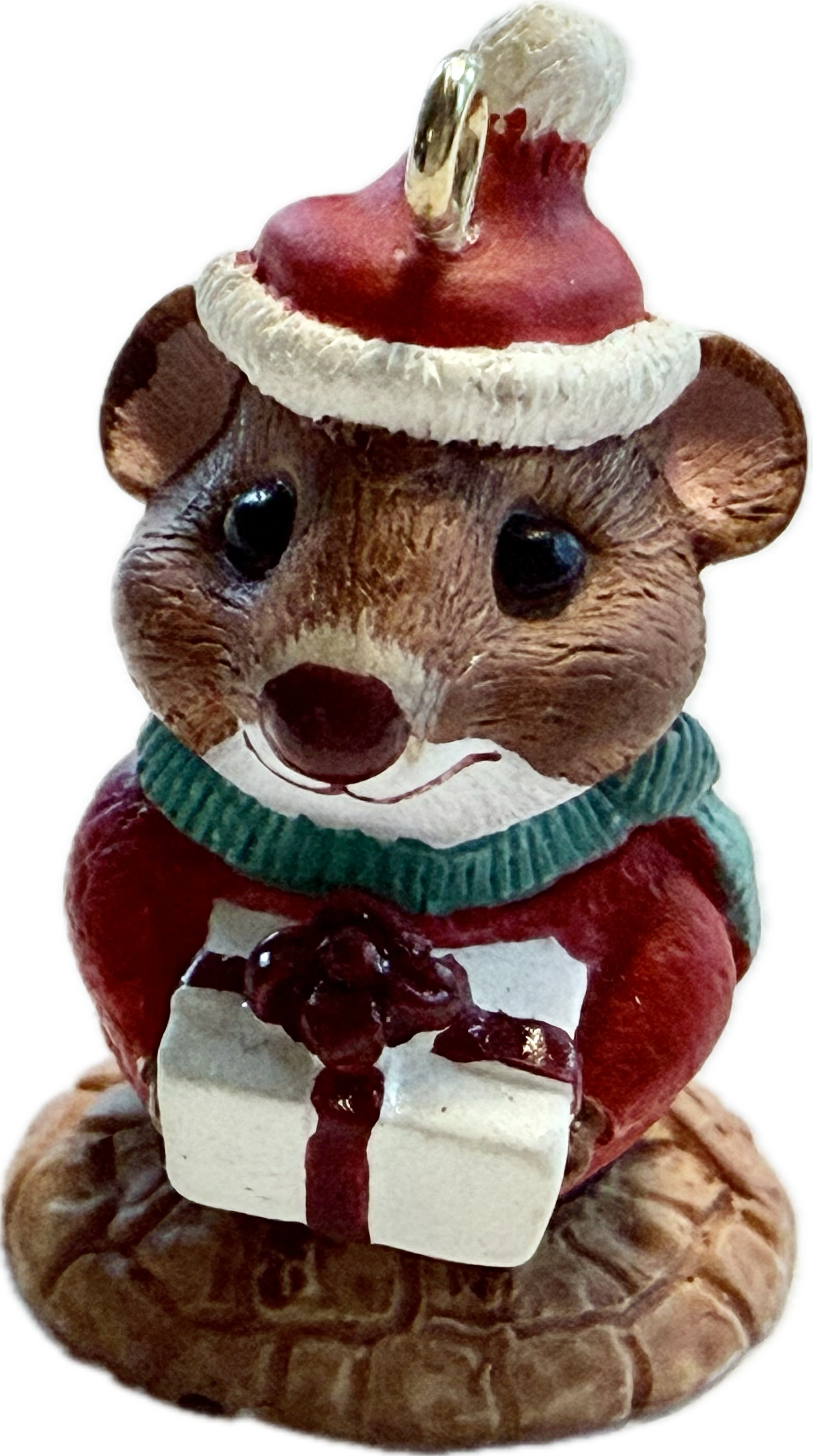 2000 Treasure Tree, Miniature Ornament MOUSE WITH GIFT